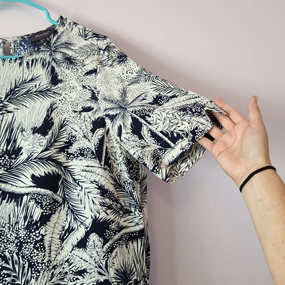 Primark 12 Palm Trees Blue White NWOT - Picture 9 of 11